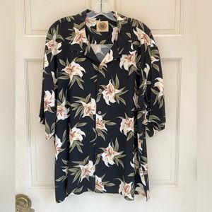 Black Floral Hawaiian Shirt Pusser’s West Indies Pre Owned Excellent Condition